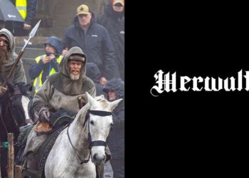 The first look at Robert Eggers’ Werwulf shows Dafoe, Ineson, and Taylor-Johnson in rugged medieval costumes on a muddy set in Bourne Wood, England.