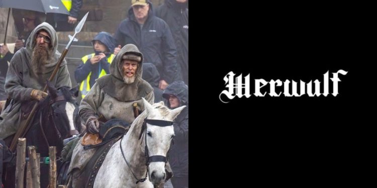 The first look at Robert Eggers’ Werwulf shows Dafoe, Ineson, and Taylor-Johnson in rugged medieval costumes on a muddy set in Bourne Wood, England.