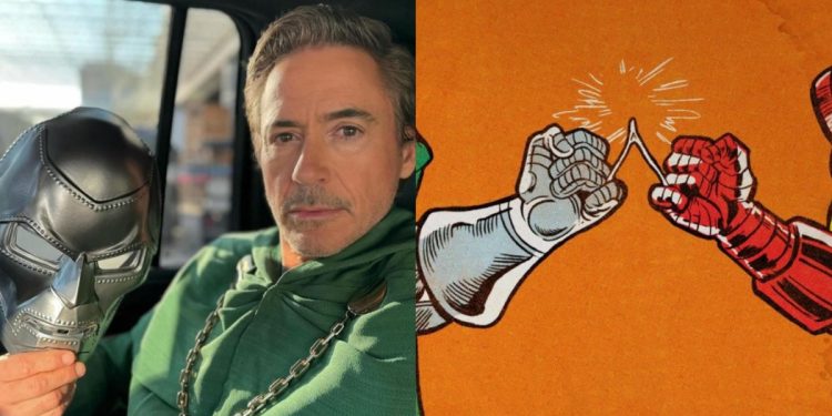 Robert Downey Jr. shared new artwork of Doctor Doom and Iron Man on Instagram, teasing a major connection between Tony Stark and his upcoming MCU role. With reports of an Avengers: Doomsday trailer arriving next month, fans are speculating about how Doctor Doom and Iron Man are linked.