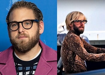 Jonah Hill looks unrecognizable on the set of his new comedy Cut Off, where he stars and directs alongside Kristen Wiig.