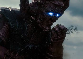 Marvel Studios’ The Fantastic Four: First Steps – The Art of the Movie reveals Ralph Ineson’s Galactus without his iconic helmet, showcasing a human-like face fused into a massive mechanical exoskeleton with intricate cosmic machinery.