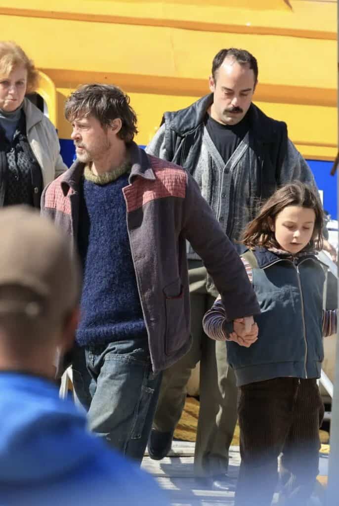 First look at Brad Pitt as Fred Scully on the set of Edward Berger’s The Riders, filmed on the scenic Greek island of Hydra ahead of its 2026 release.