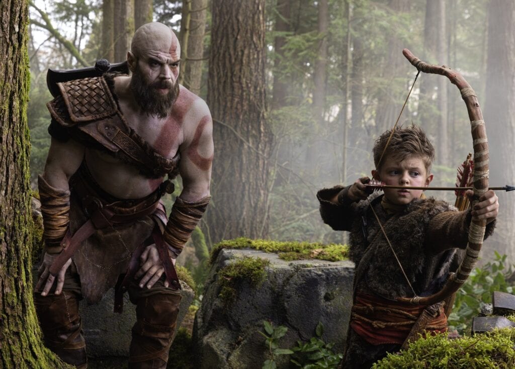 Amazon Prime reveals the first look at the live-action God of War series, featuring Ryan Hurst as Kratos and Callum Vinson as Atreus as production begins in Vancouver.