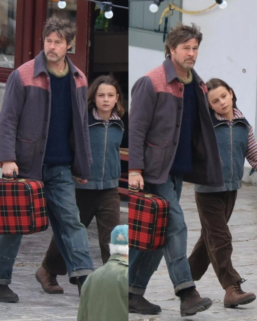 First look at Brad Pitt as Fred Scully on the set of Edward Berger’s The Riders, filmed on the scenic Greek island of Hydra ahead of its 2026 release.