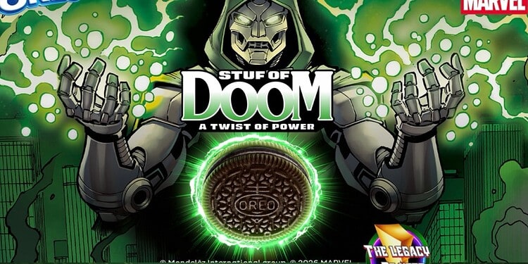 Marvel Studios and OREO unveil limited-edition Doctor Doom OREO cookies with black crème that turns tongues green. See the first-look image.