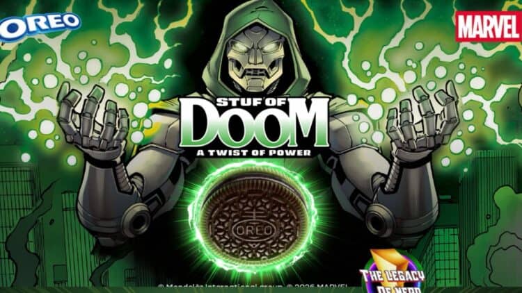 Marvel Studios and OREO unveil limited-edition Doctor Doom OREO cookies with black crème that turns tongues green. See the first-look image.