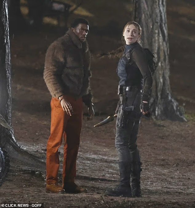 Sophie Turner is spotted filming intense action scenes for Amazon’s Tomb Raider series in Surrey, including a knife fight in heavy rain and a motorcycle escape with Martin Bobb-Semple as Zip.