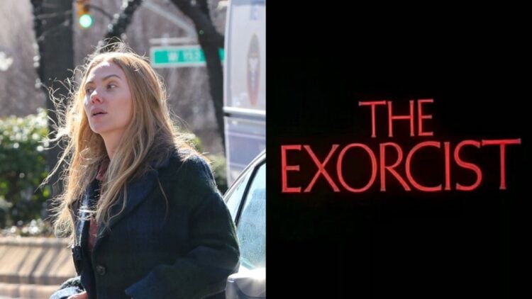 First set photos from Mike Flanagan’s The Exorcist show Scarlett Johansson, Chiwetel Ejiofor, Sasha Calle, and Rahul Kohli filming in New York.