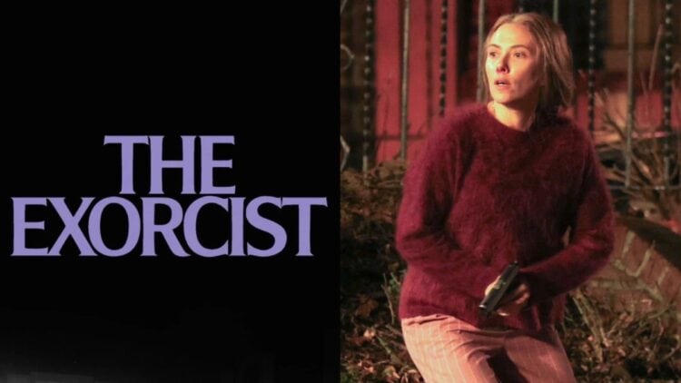 Scarlett Johansson spotted filming a late-night action scene for Mike Flanagan’s The Exorcist in Queens, New York.