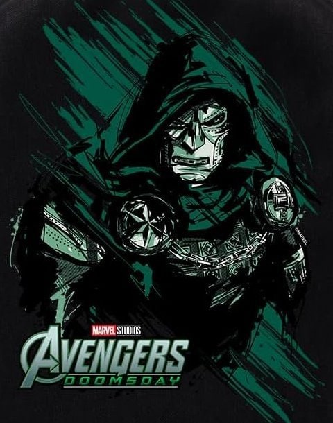 New promotional art of Robert Downey Jr.’s Doctor Doom from Avengers: Doomsday merchandise has surfaced, featuring a dark, high-impact design on an officially licensed Marvel backpack.