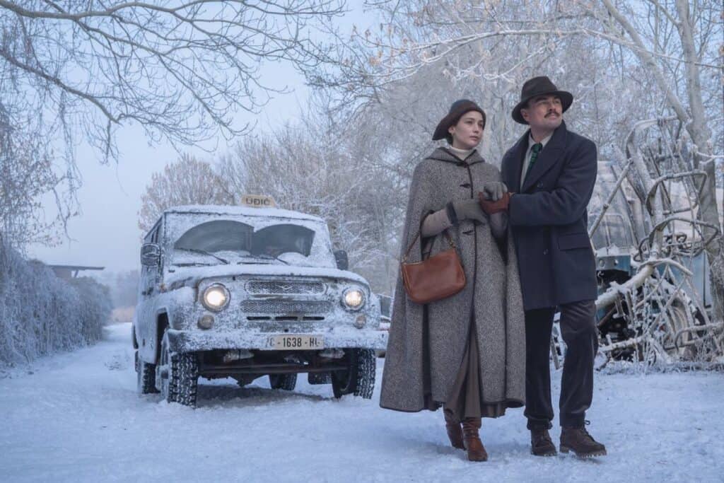 Apple releases the first look at Martin Scorsese’s What Happens at Night, showing Leonardo DiCaprio and Jennifer Lawrence filming a snowy scene in Prague.