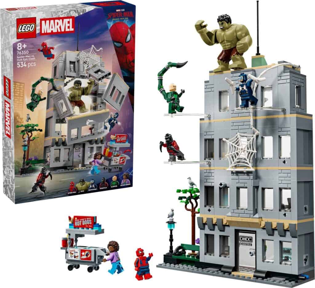 Marvel’s new Spider-Man: Brand New Day LEGO set may reveal a Spider-Man vs. Hulk fight, six movie characters, and a possible major plot twist.