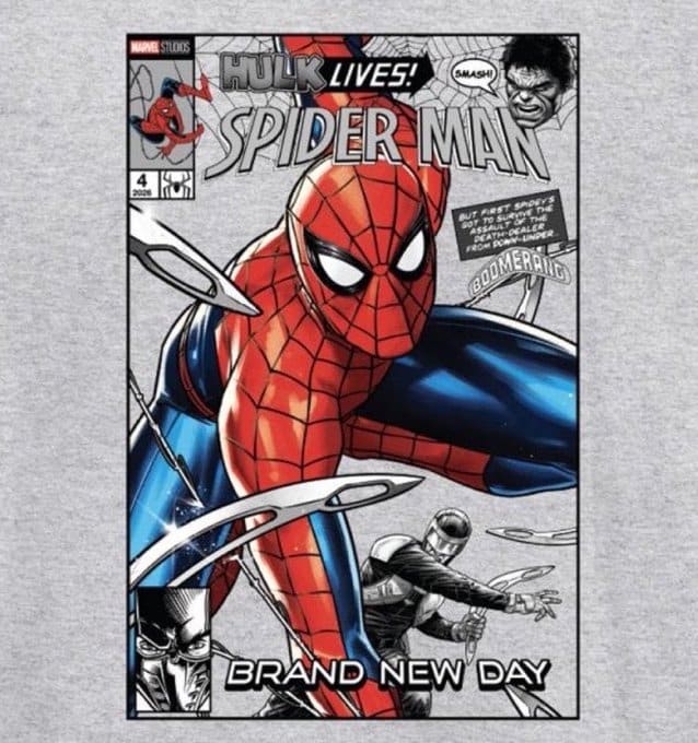 In the image below, you can see new concept art for Spider-Man: Brand New Day, featuring the web-slinger facing off against Boomerang, with the Hulk also seen on the cover.