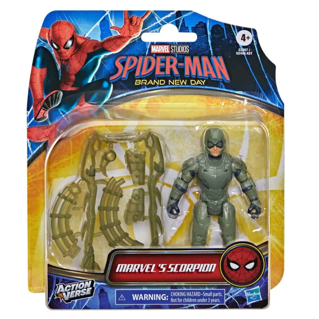 First look iamges at the Spider-Man Brand New Day marvel legends figures featurning Spider-Man, Hulk, and Scorpion's suit.