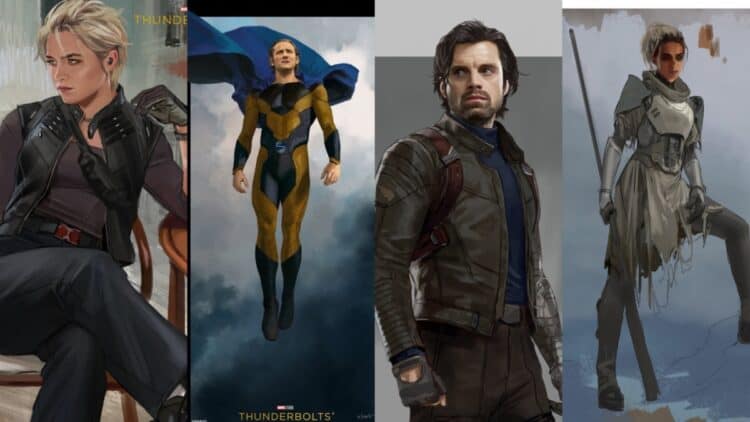 New Thunderbolts concept art has been revealed by Marvel artist Wesley Burt, featuring Yelena Belova, Sentry, Bucky Barnes, and Ghost.