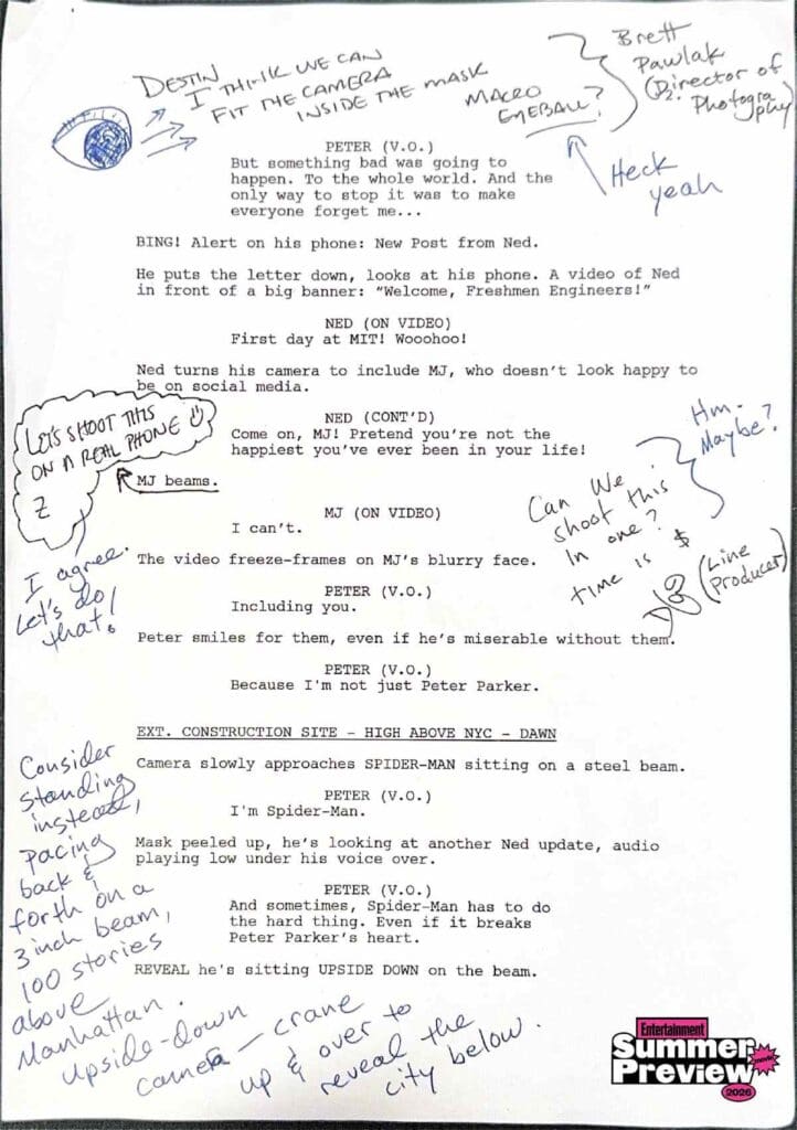 New Spider-Man: Brand New Day script pages reveal Peter Parker’s lonely life after No Way Home and the film’s opening montage scene.