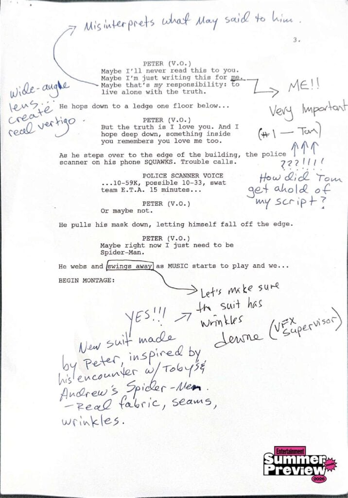 New Spider-Man: Brand New Day script pages reveal Peter Parker’s lonely life after No Way Home and the film’s opening montage scene.