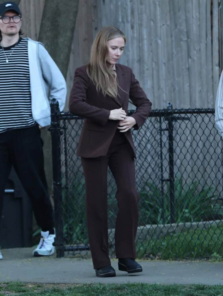 Scarlett Johansson and Sasha Calle were seen filming Mike Flanagan’s The Exorcist in Queens, with both actors appearing to play detective roles in new set photos.