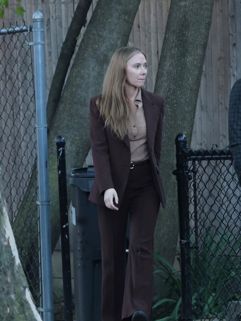 Scarlett Johansson and Sasha Calle were seen filming Mike Flanagan’s The Exorcist in Queens, with both actors appearing to play detective roles in new set photos.