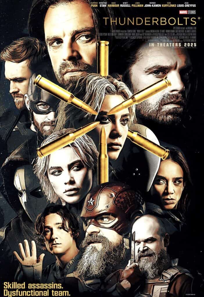 Unused promotional posters for Marvel’s Thunderbolts have been revealed by concept artist Joshua Ecton, showcasing early teaser artwork and alternate taglines for the film.