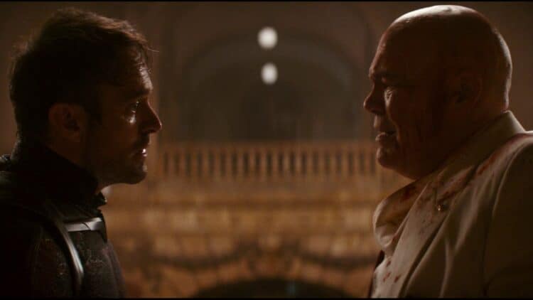 The Daredevil: Born Again Season 2 finale features Kingpin’s most violent moment yet as Wilson Fisk loses control after Matt Murdock exposes his crimes in court.