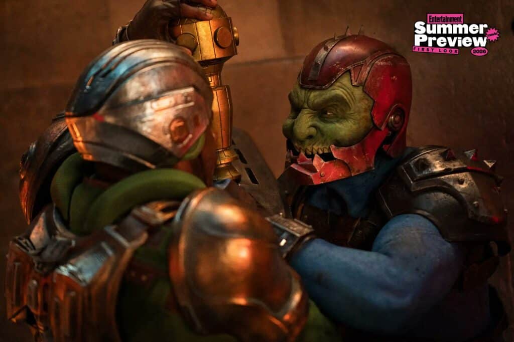 Entertainment Weekly reveals the first look at Fisto, Ram Man, and Trap Jaw in Masters of the Universe, featuring He-Man’s allies and Skeletor’s cyborg villain.