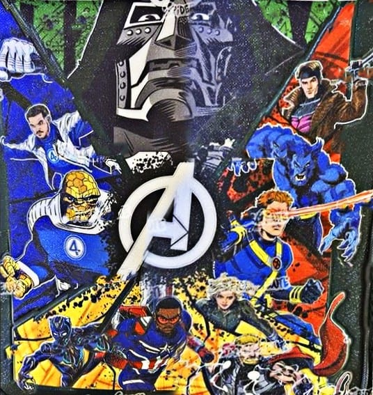 New leaked artwork for Avengers: Doomsday reveals the Avengers, Fantastic Four, and X-Men uniting against Doctor Doom, featuring Thor, Cyclops, Gambit, and more.
