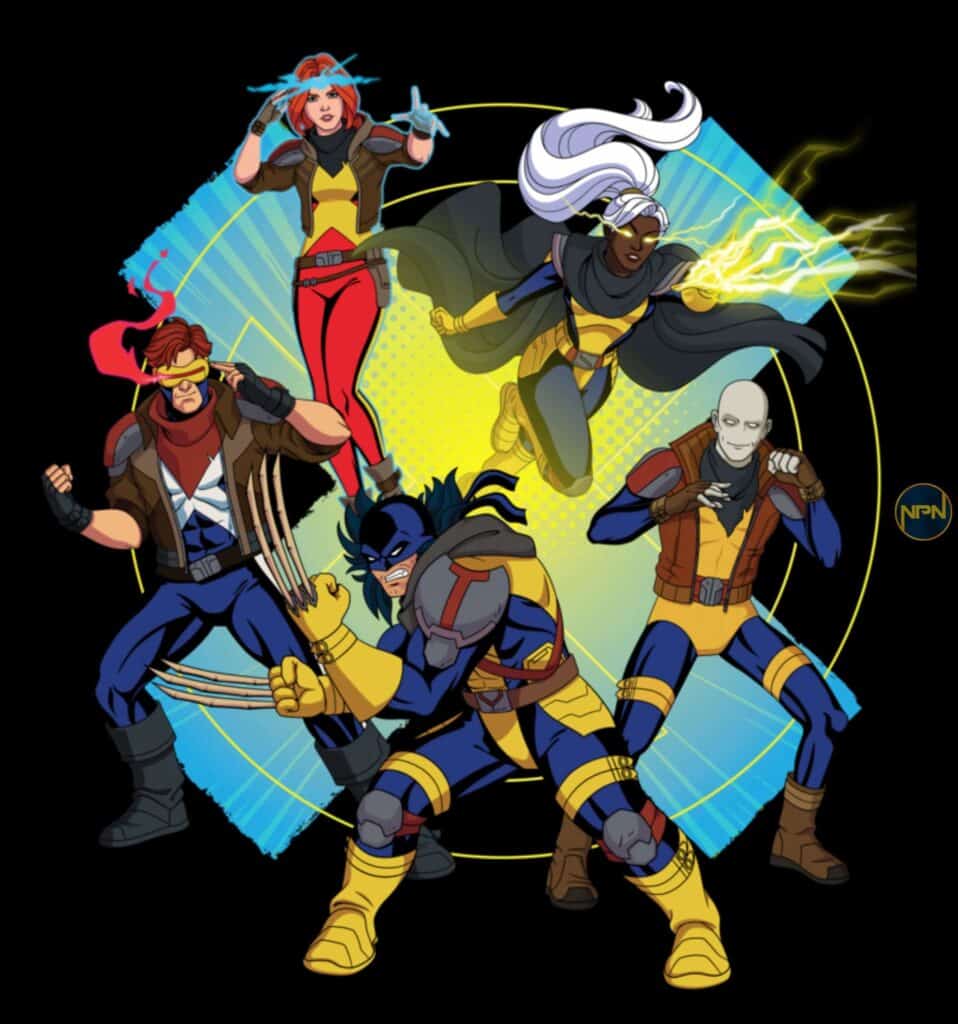 Jean Grey, Cyclops, Storm, Morph and Wolverine