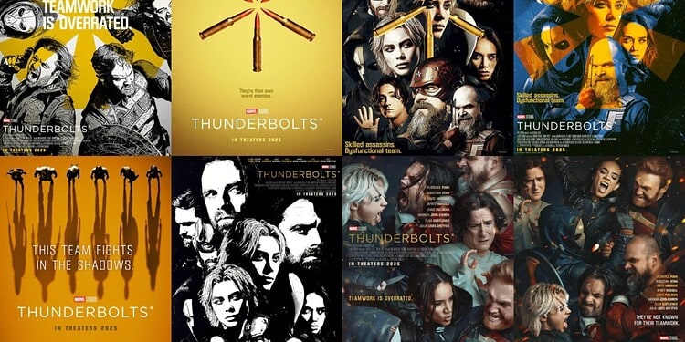 Unused promotional posters for Marvel’s Thunderbolts have been revealed by concept artist Joshua Ecton, showcasing early teaser artwork and alternate taglines for the film.