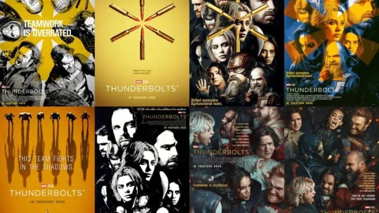 Unused promotional posters for Marvel’s Thunderbolts have been revealed by concept artist Joshua Ecton, showcasing early teaser artwork and alternate taglines for the film.
