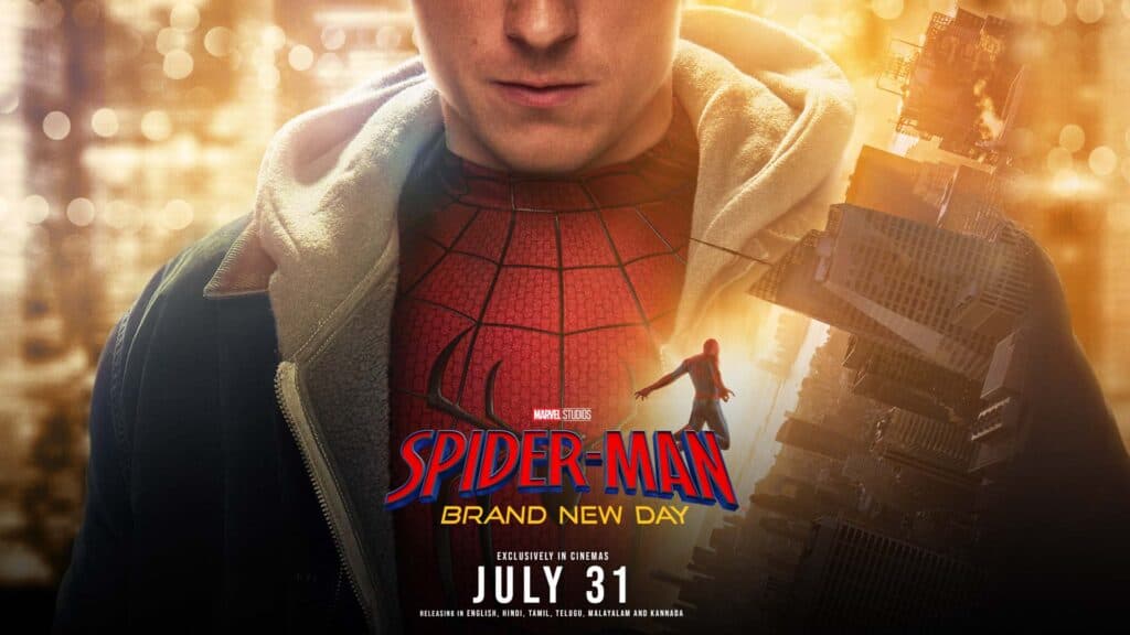 Marvel Studios unveils four new Spider-Man: Brand New Day banners, showcasing Spider-Man vs. The Hand, Peter Parker, and iconic hero poses.