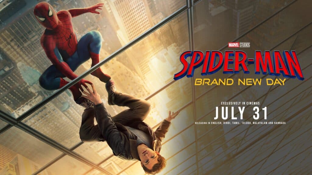 Marvel Studios unveils four new Spider-Man: Brand New Day banners, showcasing Spider-Man vs. The Hand, Peter Parker, and iconic hero poses.