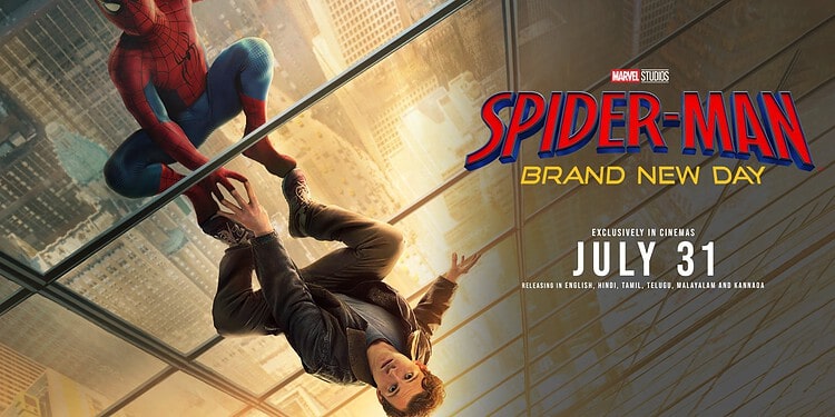 Marvel Studios unveils four new Spider-Man: Brand New Day banners, showcasing Spider-Man vs. The Hand, Peter Parker, and iconic hero poses.