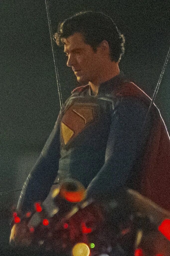 The first look at David Corenswet as Superman in James Gunn's Man of Tomorrow has leaked online, revealing an updated suit with subtle design changes and a longer cape.