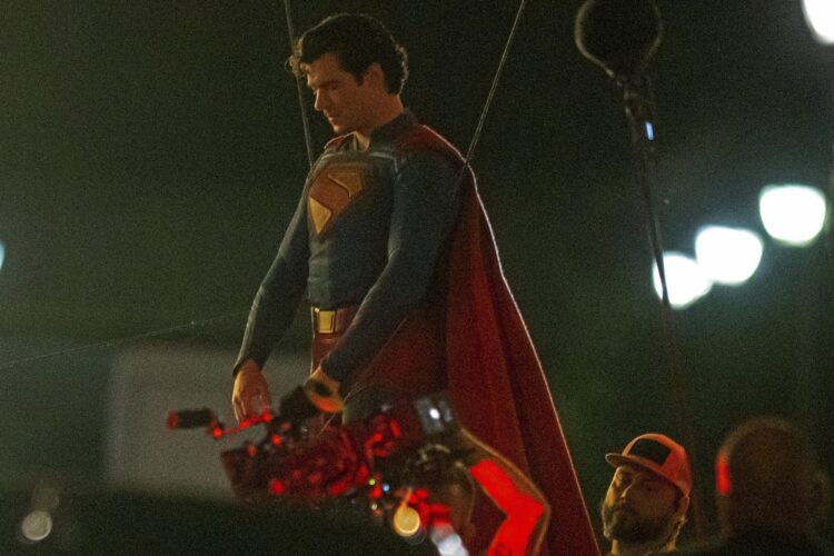 The first look at David Corenswet as Superman in James Gunn's Man of Tomorrow has leaked online, revealing an updated suit with subtle design changes and a longer cape.