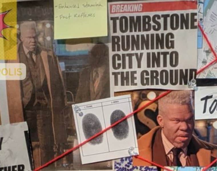 Marvel's Spider-Man: Brand New Day reveals the first look at Marvin Jones III as Tombstone on Peter Parker's Villains Tracker Board, teasing the iconic crime boss's role.