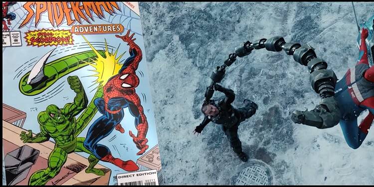 A new TV spot for Marvel's Spider-Man: Brand New Day reveals a scene featuring Tom Holland's Spider-Man battling Michael Mando's Scorpion in a snowy setting. See the image below.