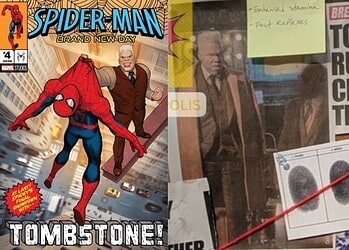 Marvel's Spider-Man: Brand New Day reveals the first look at Marvin Jones III as Tombstone on Peter Parker's Villains Tracker Board, teasing the iconic crime boss's role.