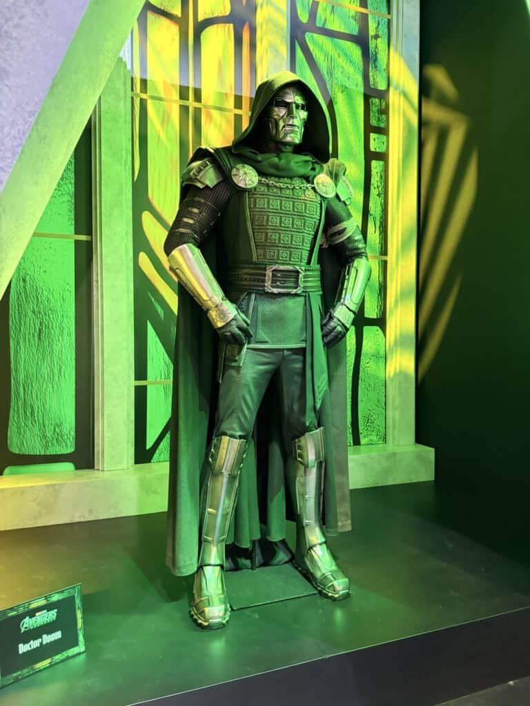 Marvel has unveiled Robert Downey Jr.'s Doctor Doom costume from Avengers: Doomsday at its San Diego Comic-Con booth, alongside other costumes from the upcoming MCU film.