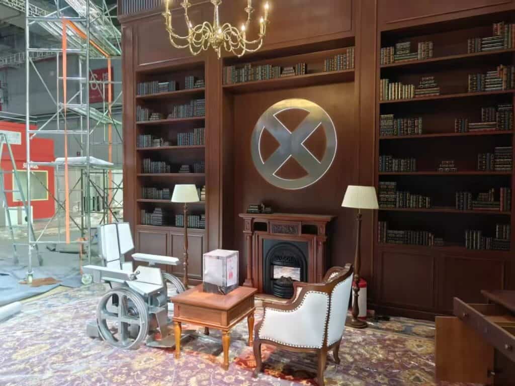 Marvel's Avengers: Doomsday promotional booth has been revealed at the Shanghai Expo, featuring Doctor Doom's throne and displays for the Avengers, X-Men, Fantastic Four, and Wakanda.