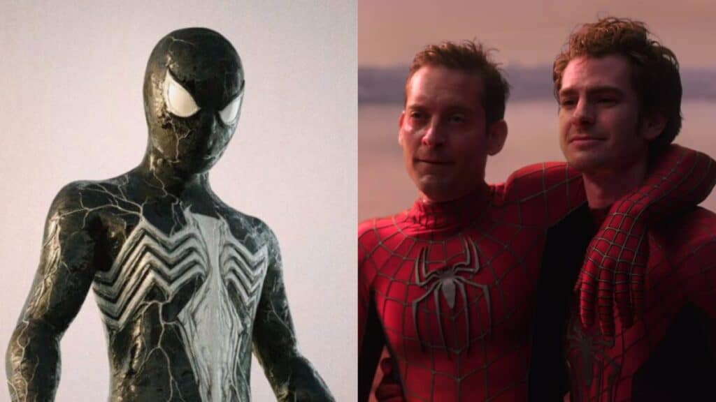 A new Avengers: Secret Wars rumor claims Tom Holland's Spider-Man will wear the Symbiote suit and battle Tobey Maguire and Andrew Garfield after falling under Venom's control.