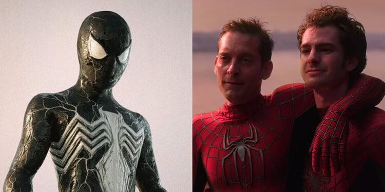 A new Avengers: Secret Wars rumor claims Tom Holland's Spider-Man will wear the Symbiote suit and battle Tobey Maguire and Andrew Garfield after falling under Venom's control.
