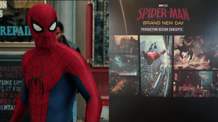 Never-before-seen Spider-Man: Brand New Day concept art has been revealed from a Marvel Creator Event, showcasing Peter Parker's apartment, new action scenes, and early visual development for the upcoming MCU film.