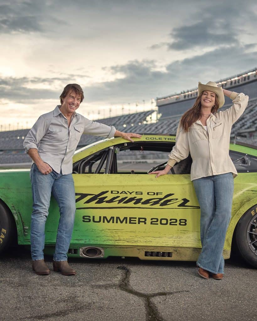 The Days of Thunder sequel brings back Tom Cruise as Cole Trickle, with Anne Hathaway joining the cast. See the first-look poster and 2028 release details.
