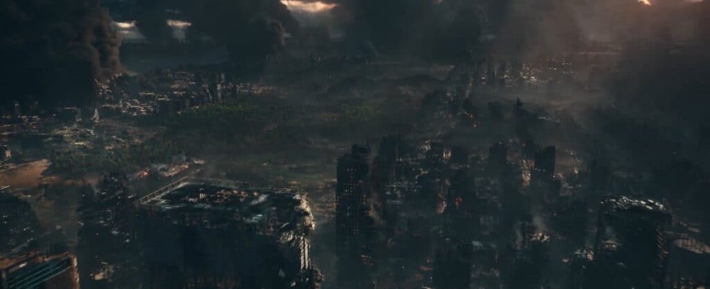In the new Avengers: Doomsday second trailer, there is a brief glimpse of what appears to be a destroyed Central Park in New York City. This could be from Tobey Maguire’s Spider-Man universe.