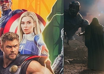 New Avengers: Doomsday promotional art features Doctor Doom, Thor, Sue Storm, and Captain America, alongside the film's Cheetos collaboration.
