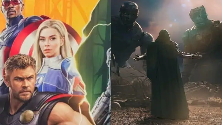 New Avengers: Doomsday promotional art features Doctor Doom, Thor, Sue Storm, and Captain America, alongside the film's Cheetos collaboration.