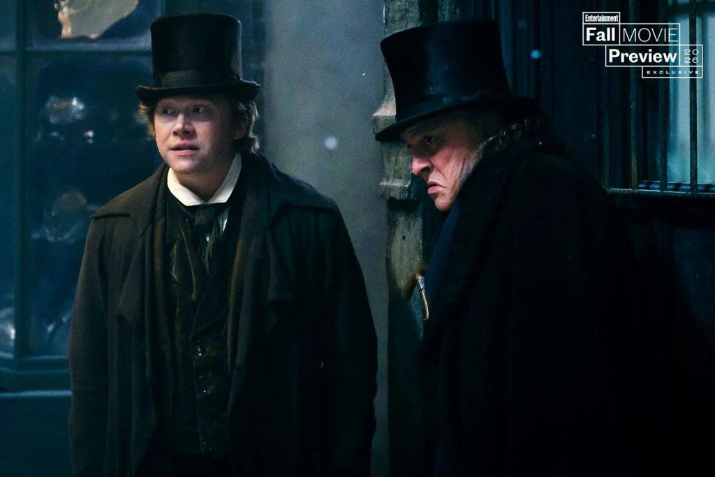 New first-look images from Ti West’s Ebenezer reveal Johnny Depp as Scrooge alongside Ian McKellen, Tramell Tillman, and Rupert Grint.