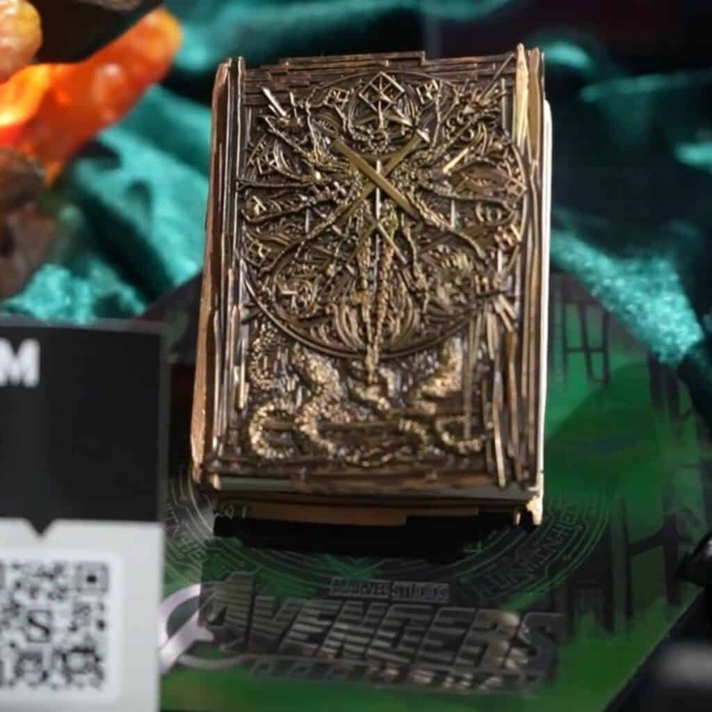 New D23 promotional banners and Hot Toys' Doctor Doom figure offer an HD look at the Book of God, the mysterious magical book featured in Avengers: Doomsday.