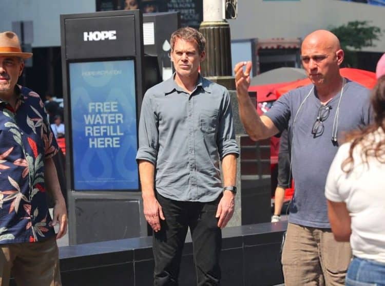 Dexter: Resurrection Season 2 is filming in Times Square, with Michael C. Hall, Uma Thurman, and director Marcos Siega spotted on set.